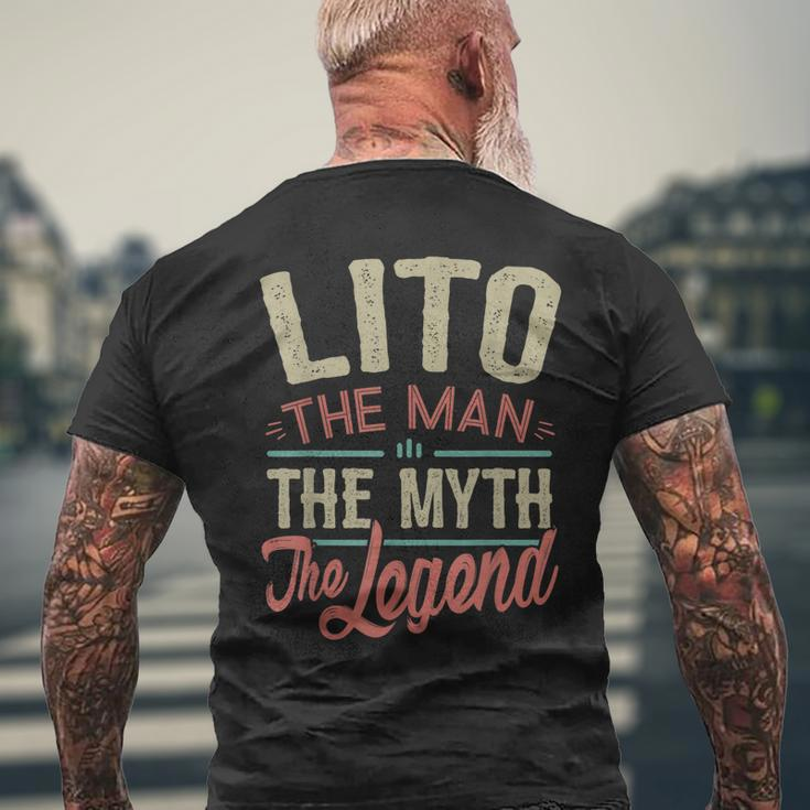 Lito From Grandchildren Lito The Myth The Legend Gift For Mens Mens Back Print T-shirt Gifts for Old Men