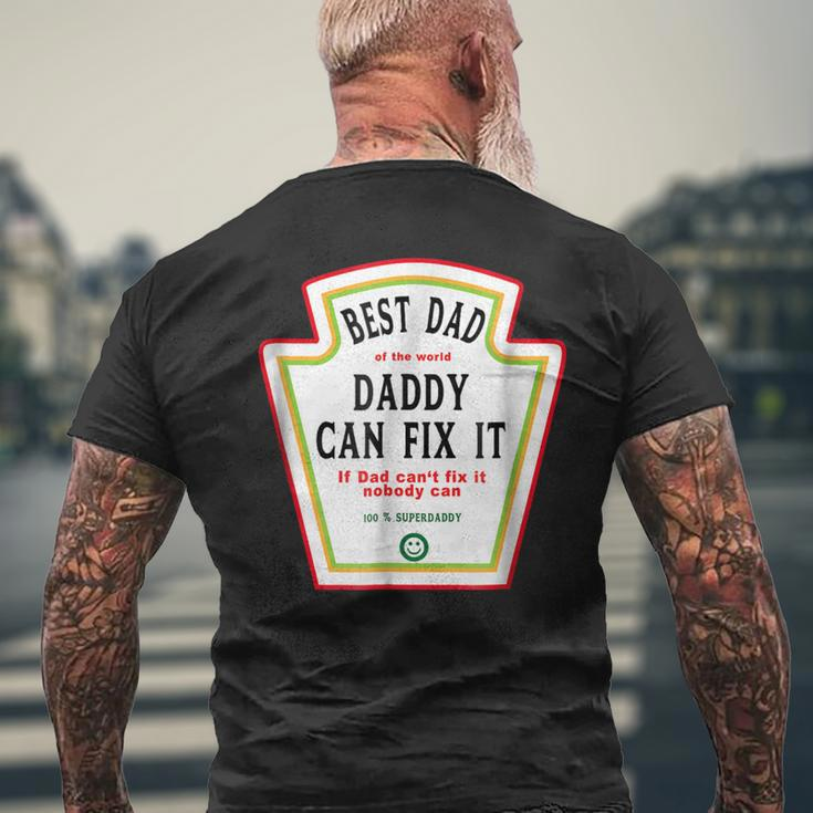I Love My Dad Best Dad Daddy Of The World Can Fix It Men's Back Print T-shirt Gifts for Old Men