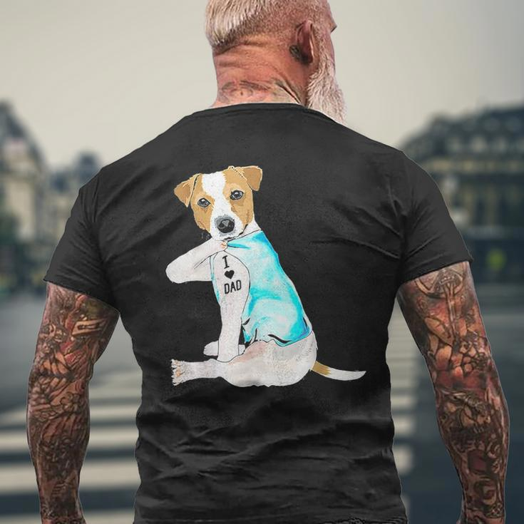 I Love Dad Tattoo Jack Russell Terrier Dad Tattooed Men's T-shirt Back Print Gifts for Old Men