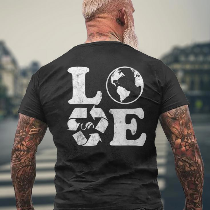 Love Earth Day 90S Vintage Recycling Earth Day Men's Back Print T-shirt Gifts for Old Men