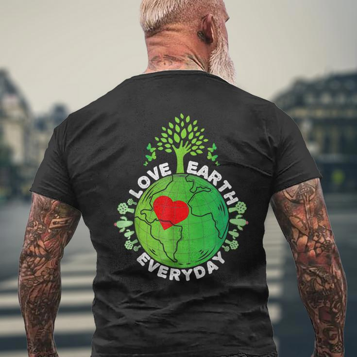 Love Earth Everyday Protect Our Planet Environment Earth Men's Back Print T-shirt Gifts for Old Men