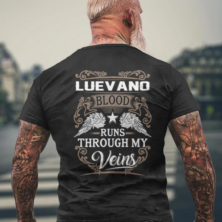 Luevano Name Gift Luevano Blood Runs Through My Veins Mens Back Print T-shirt Gifts for Old Men