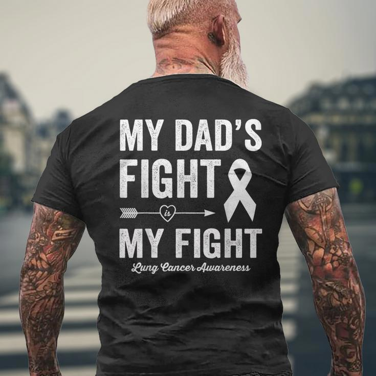 Lung Cancer Awareness Dad My Dads Fight Is My Fight Men's Back Print T-shirt Gifts for Old Men