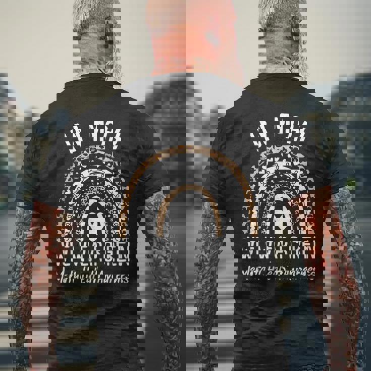 Mental Health Matters We Wear Green Mental Health Awareness Mens Back Print T-shirt Gifts for Old Men