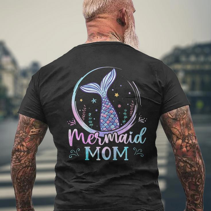 Womens Mermaid Mom Birthday Mermaid Family Matching Party Squad Men's Back Print T-shirt Gifts for Old Men
