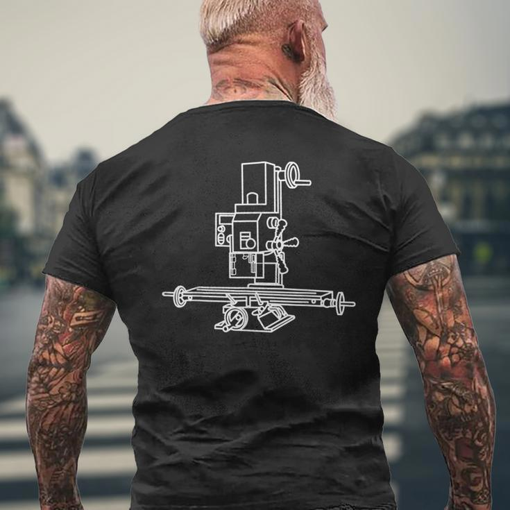 Milling Machine Milling Cutter Industrial Mechanic Gift Mens Back Print T-shirt Gifts for Old Men