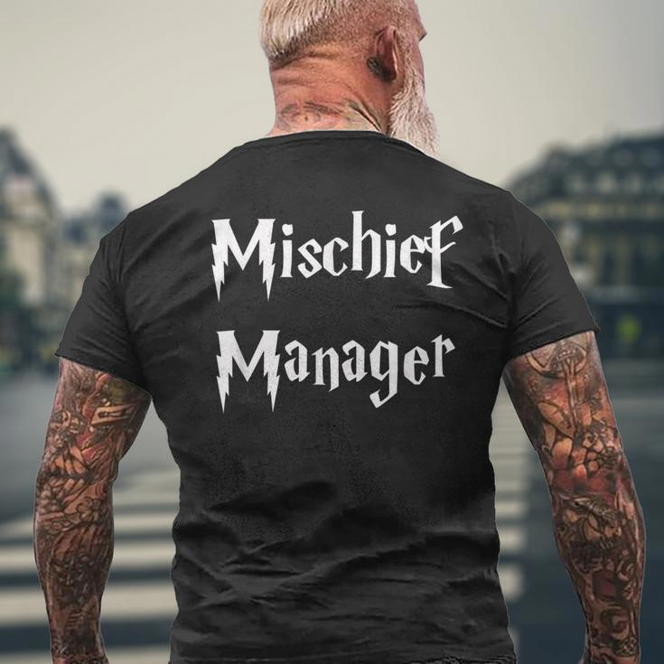 Mischief Manager Kids Mom & Dad Men's T-shirt Back Print Gifts for Old Men