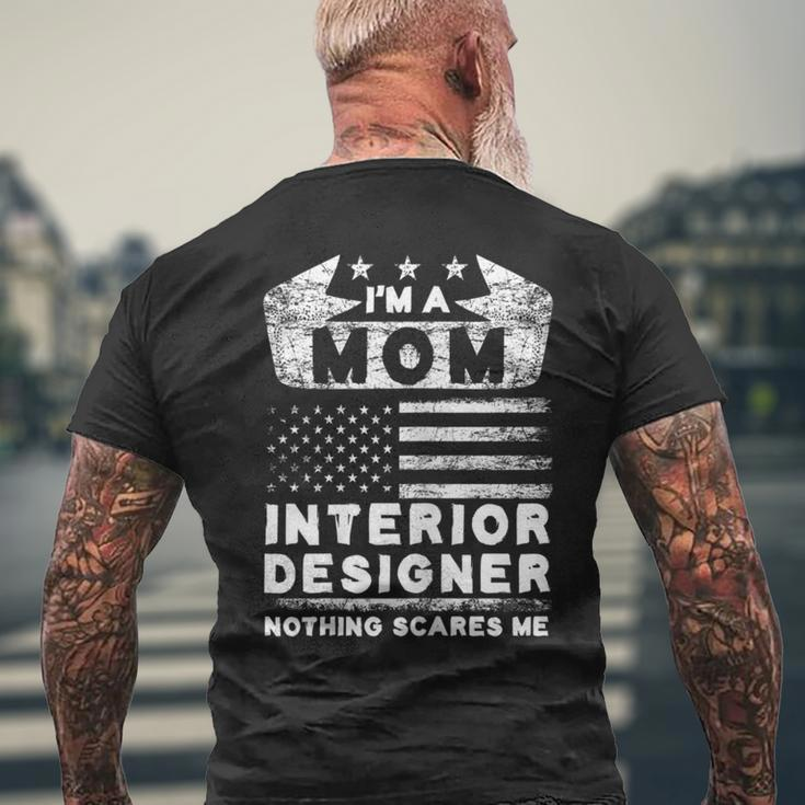 Womens Mom Interior er Usa Flag Mother Decorator ArchitectMen's Back Print T-shirt Gifts for Old Men
