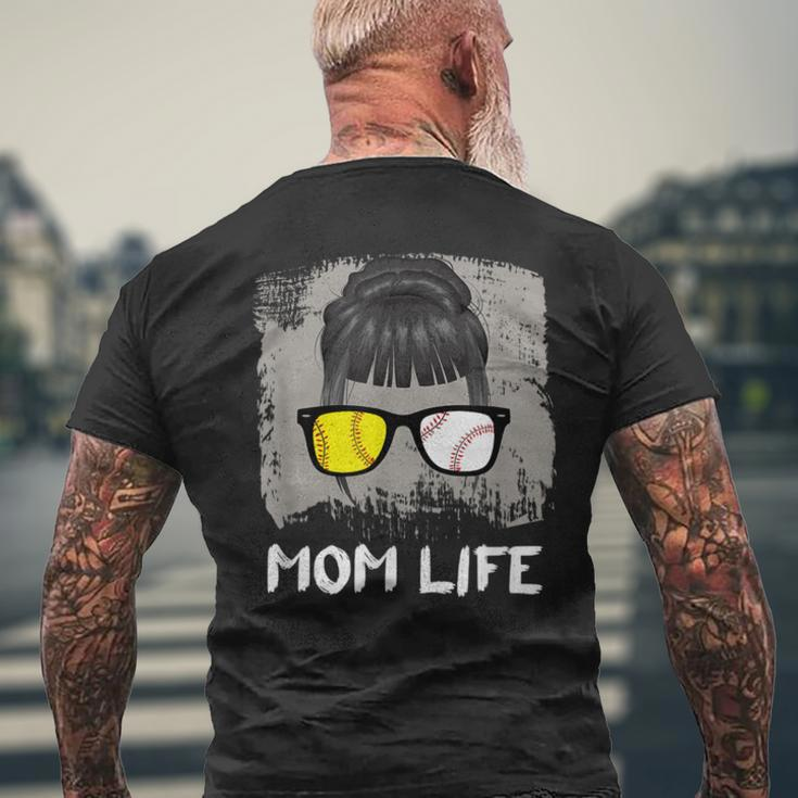Mom Life Sport Mother Sunglasses Softball BaseballMen's Back Print T-shirt Gifts for Old Men
