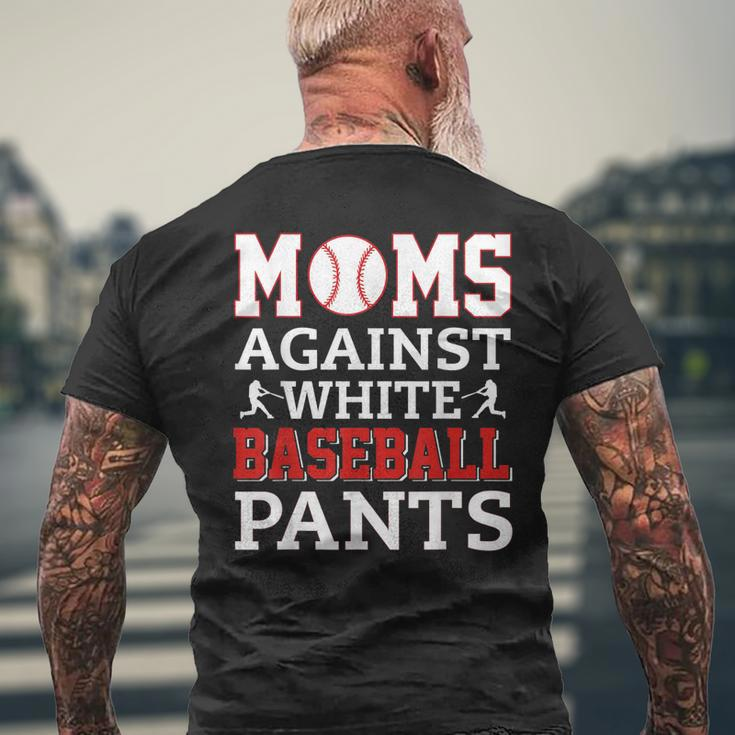 Moms Against White Baseball Pants Baseball Mom Women Men's Back Print T-shirt Gifts for Old Men