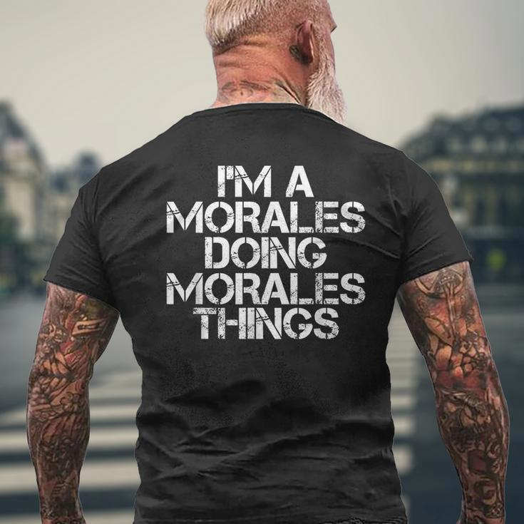 Morales Surname Family Tree Birthday Reunion Idea Men's T-shirt Back Print Gifts for Old Men