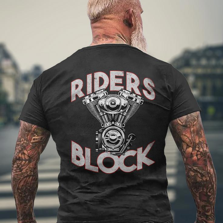 Motorcycle Engine Vintage Riders Block Garage Auto Mechanic Men's Back Print T-shirt Gifts for Old Men