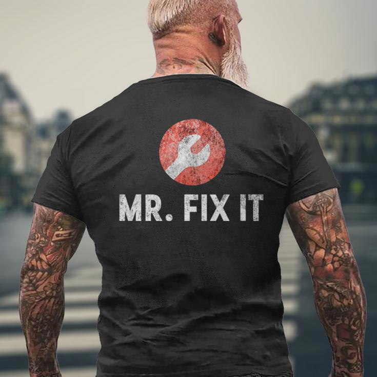 Mr Fix It Plumber For Dad Men's Back Print T-shirt Gifts for Old Men