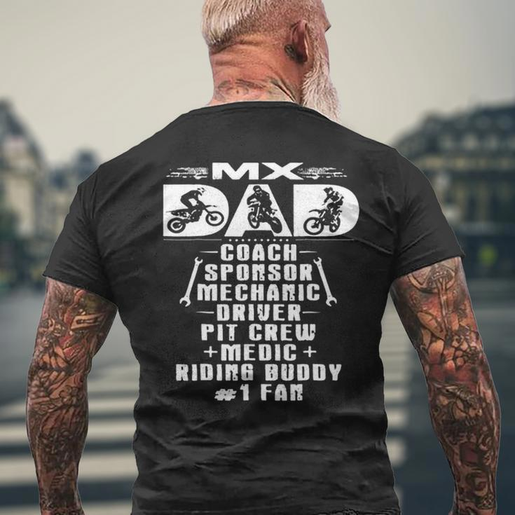 Mx Dad Coach Sponsor Mechanic Driver 1Fan Motocross Men's T-shirt Back Print Gifts for Old Men