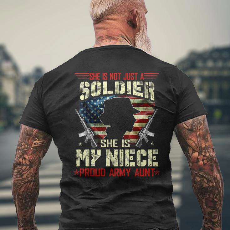 My Niece Is A Soldier Proud Army Aunt Military Gifts Mens Back Print T-shirt Gifts for Old Men
