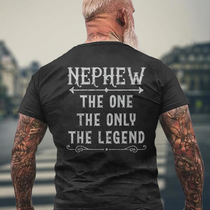 Nephew The One The Only The Legend Fathers Day Gift Nephew Mens Back Print T-shirt Gifts for Old Men