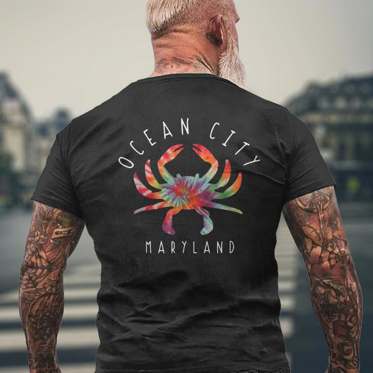 Ocean City Maryland Crab Tie Dye Summer Vacation Men's Back Print T-shirt Gifts for Old Men