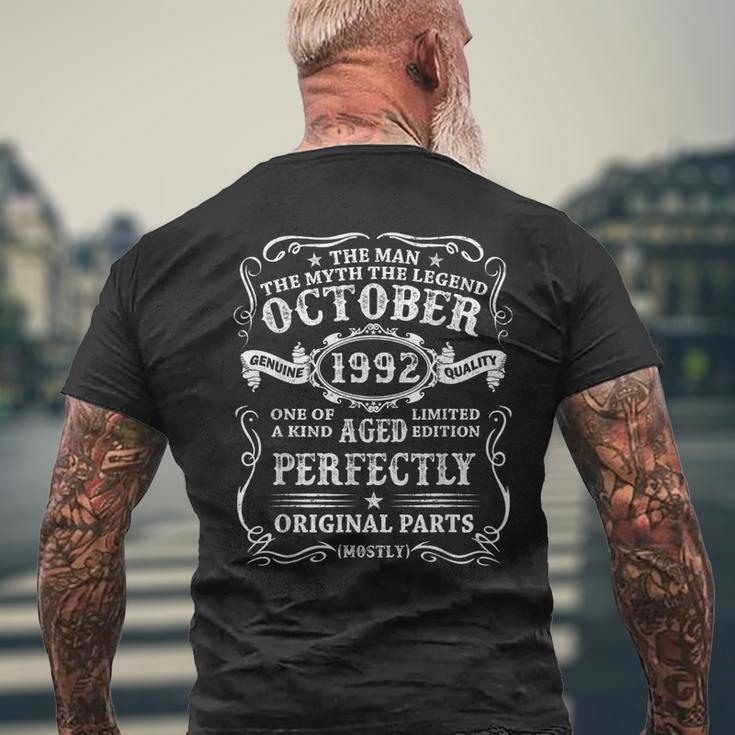 October 1992 The Man Myth Legend 30 Year Old Birthday Gift Mens Back Print T-shirt Gifts for Old Men