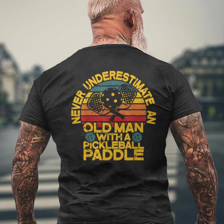 An Old Man With A Pickleball Paddle Men Dad Men's T-shirt Back Print Gifts for Old Men