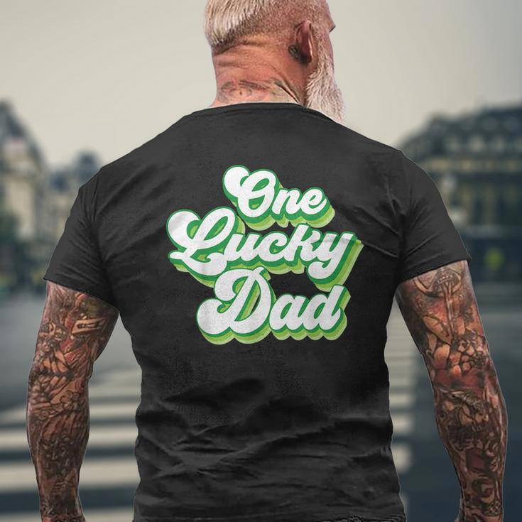 One Lucky Dad Retro Vintage St Patricks Day Men's T-shirt Back Print Gifts for Old Men