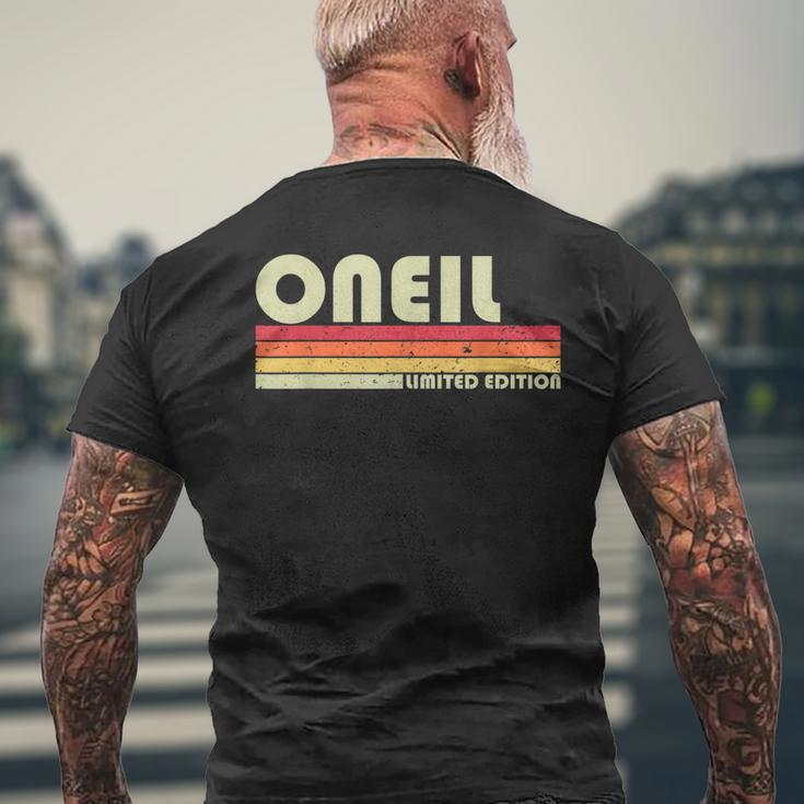 Oneil Surname Retro Vintage 80S 90S Birthday Reunion Men's Back Print T-shirt Gifts for Old Men