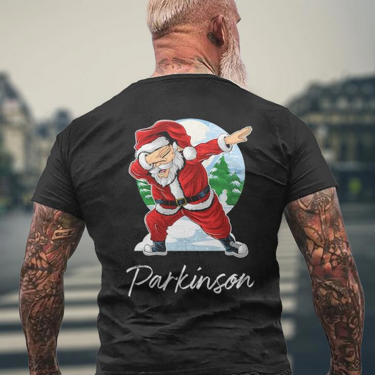 Parkinson Name Gift Santa Parkinson Mens Back Print T-shirt Gifts for Old Men