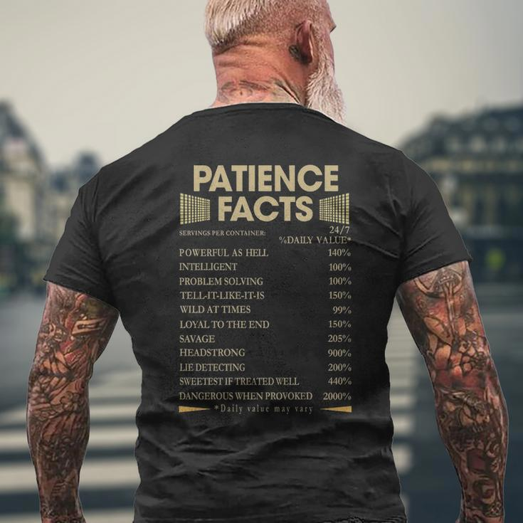 Patience Name Gift Patience Facts Mens Back Print T-shirt Gifts for Old Men