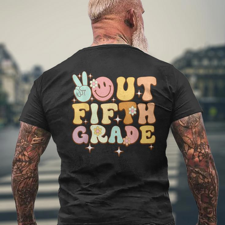 Peace Out Fifth 5Th Grade Class Of 2023 Goodbye 5Th Grade Men's Back Print T-shirt Gifts for Old Men