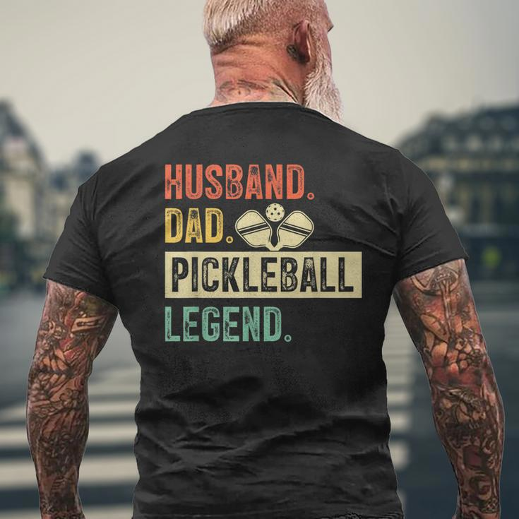 Mens Pickleball Husband Dad Legend Vintage Fathers Day Men's T-shirt Back Print Gifts for Old Men