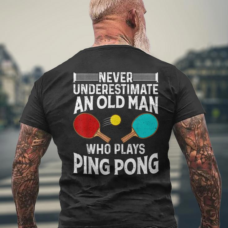 Ping Pong Men Dad Grandpa Table Tennis Player Men's Back Print T-shirt Gifts for Old Men