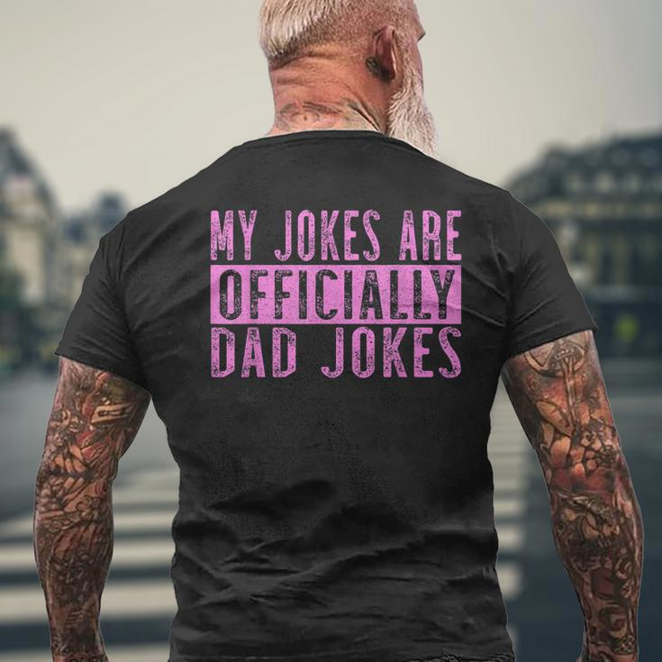 Pink Girl Dad Pregnancy Announcement My Jokes Are Officially Gift For Mens Mens Back Print T-shirt Gifts for Old Men