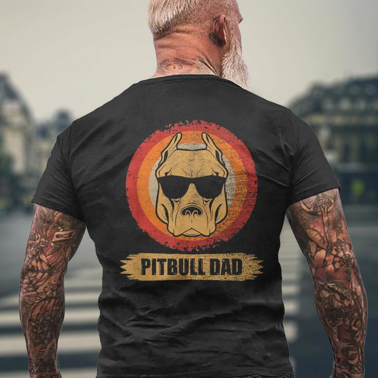 Pitbull Dad Dog With Sunglasses Pit Bull Father & Dog Lovers Men's T-shirt Back Print Gifts for Old Men