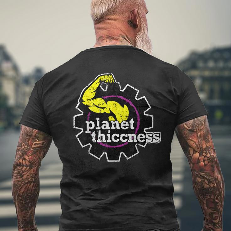 Planet Thiccness Gym Thickness Funny Joke Workout Lover Mens Back
