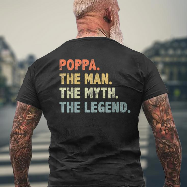 Poppa The Man Myth Legend Father’S Day Gift For Papa Grandpa Mens Back Print T-shirt Gifts for Old Men