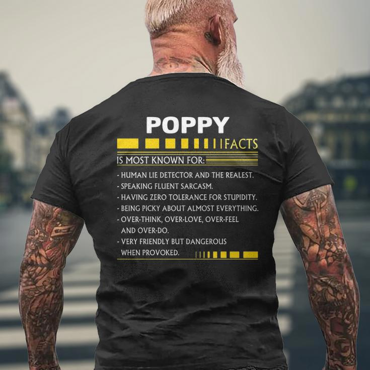 Poppy Name Gift Poppy Facts V2 Mens Back Print T-shirt Gifts for Old Men