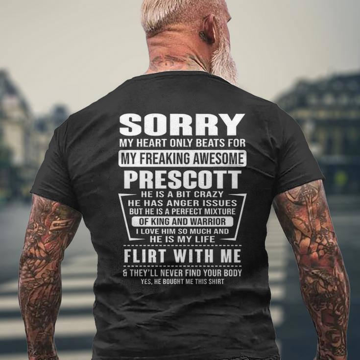Prescott Name Gift Sorry My Heartly Beats For Prescott Mens Back Print T-shirt Gifts for Old Men