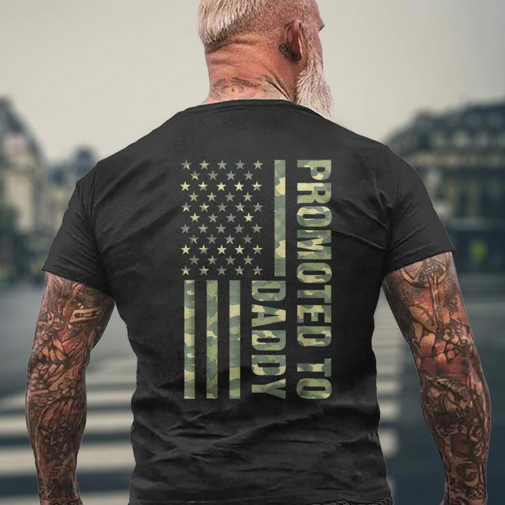 Mens Promoted To Daddy American Flag Camo Fathers Day Tee Men's Back Print T-shirt Gifts for Old Men