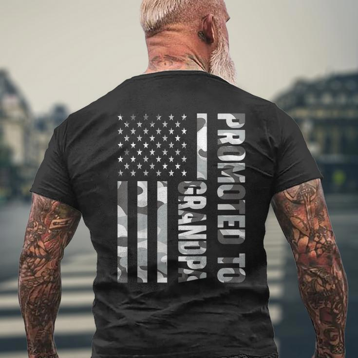 Promoted To Grandpa American Flag Camo Fathers Day Shirt Men's Back Print T-shirt Gifts for Old Men