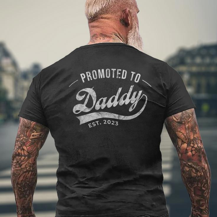 Promoted To Daddy 2023 Funny Humor New Dad Baby First Time Gift For Mens Mens Back Print T-shirt Gifts for Old Men
