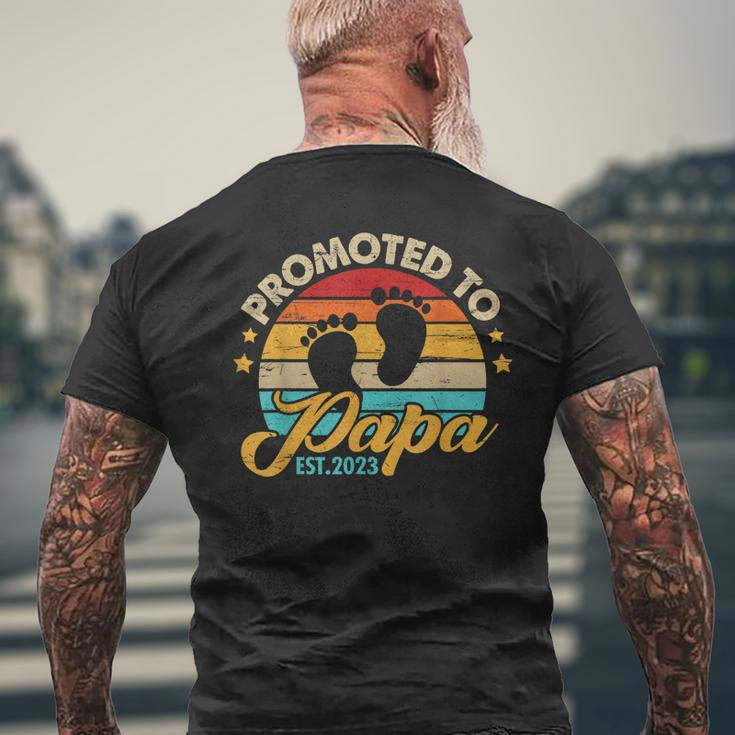 Promoted To Papa 2023 Fathers Day First Time Dad Pregnancy Gift For Mens Mens Back Print T-shirt Gifts for Old Men
