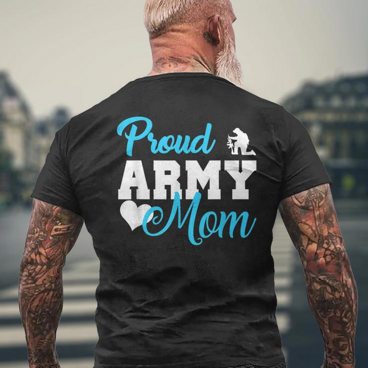 Proud Army Mom Military Mother Family Gift Army MomMens Back Print T-shirt Gifts for Old Men
