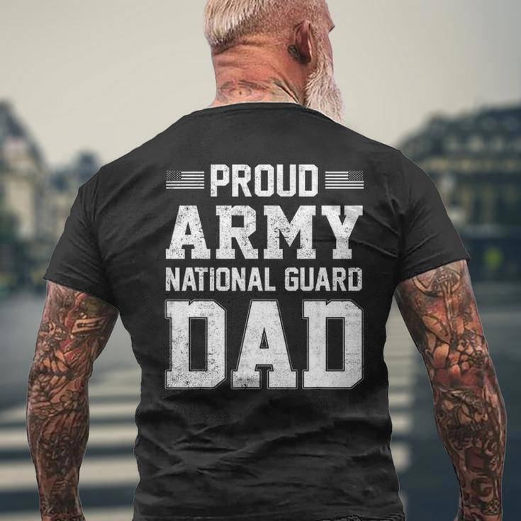 Mens Proud Army National Guard Dad American Flag Patriotic Men's T-shirt Back Print Gifts for Old Men