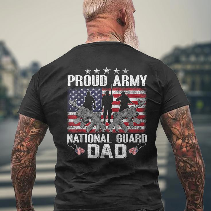 Proud Army National Guard Dad Usa Flag Military For 4Th July Mens Back Print T-shirt Gifts for Old Men