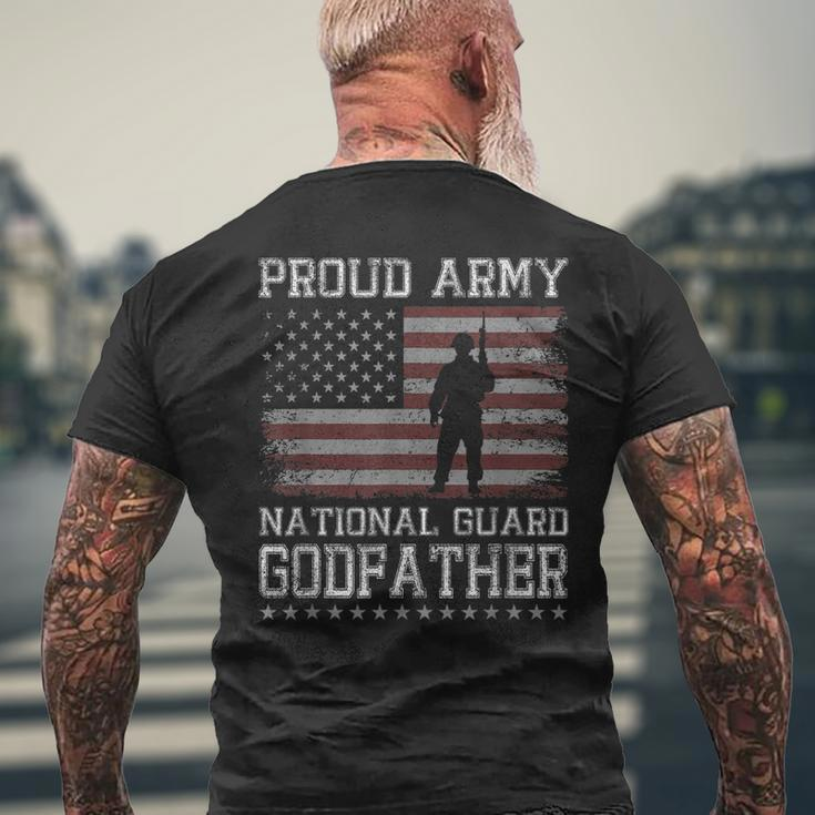 Proud Army National Guard Godfather Us Military Gift Gift For Mens Mens Back Print T-shirt Gifts for Old Men