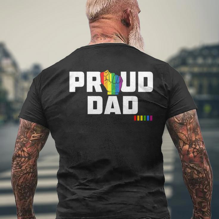 Mens Proud Dad Lgbt Gay Pride Month Lgbtq Rainbow Men's Back Print T-shirt Gifts for Old Men