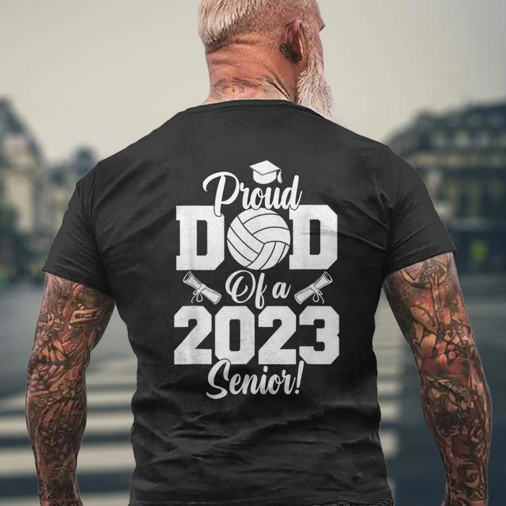 Proud Dad Of A Volleyball Senior 2023 Volleyball Dad Mens Back Print T-shirt Gifts for Old Men