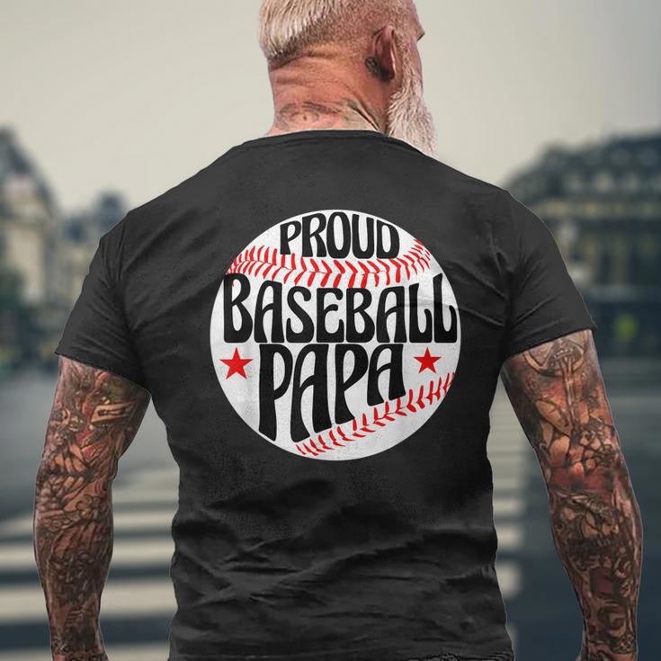 Proud Papa Baseball T Grandson Idea For Grandpa Men's Back Print T-shirt