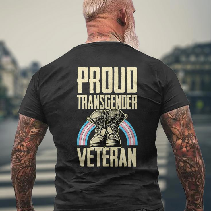 Proud Transgender Veteran Pride Month Veterans Day Soldier Men's T-shirt Back Print Gifts for Old Men