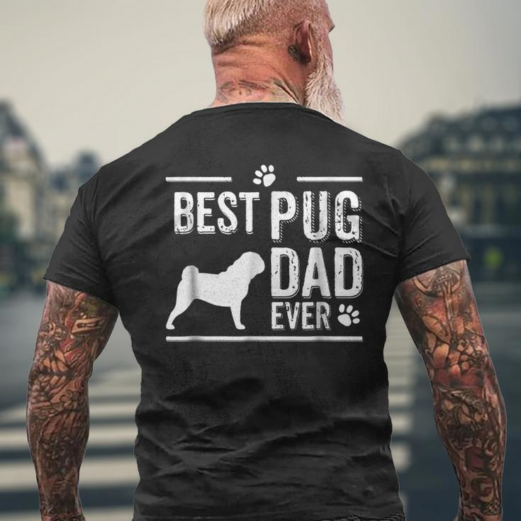 Pug Dad Best Dog Owner Ever Men's Back Print T-shirt Gifts for Old Men
