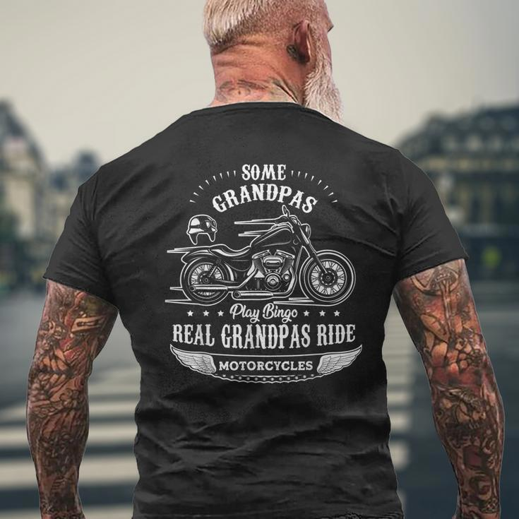 Real Grandpas Ride Motorcycles Funny Bike Riding Gift Biker Men's Crewneck Short Sleeve Back Print T-shirt Gifts for Old Men